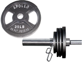 Apollo Athletics GOG-86 SET 2" Dark-gray Oly base set with 86-inch bar, 2x 2.5#, 4x 5#, 2x 10# grip-plates & 2x Collars