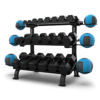 TRUE FS-24 3-Tier Flat Tray Dumbbell Rack (5-50 LB)
